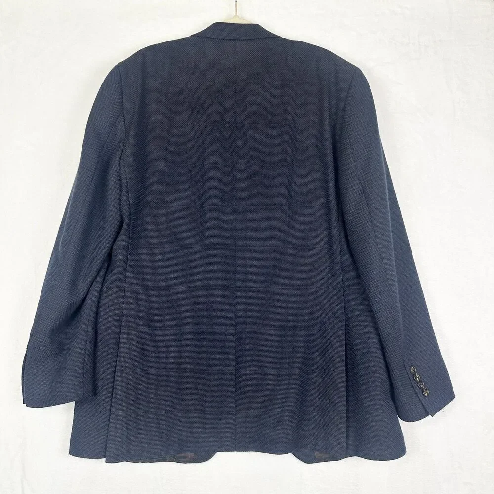 Coppley Drago Wool Super 120s Blazer Sport Coat 44T Tall Navy Blue Two Button